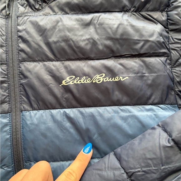 Eddie Bauer Navy and Teal Puffer Jacket • Size M - Picture 6 of 8